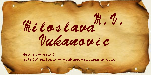 Miloslava Vukanović vizit kartica